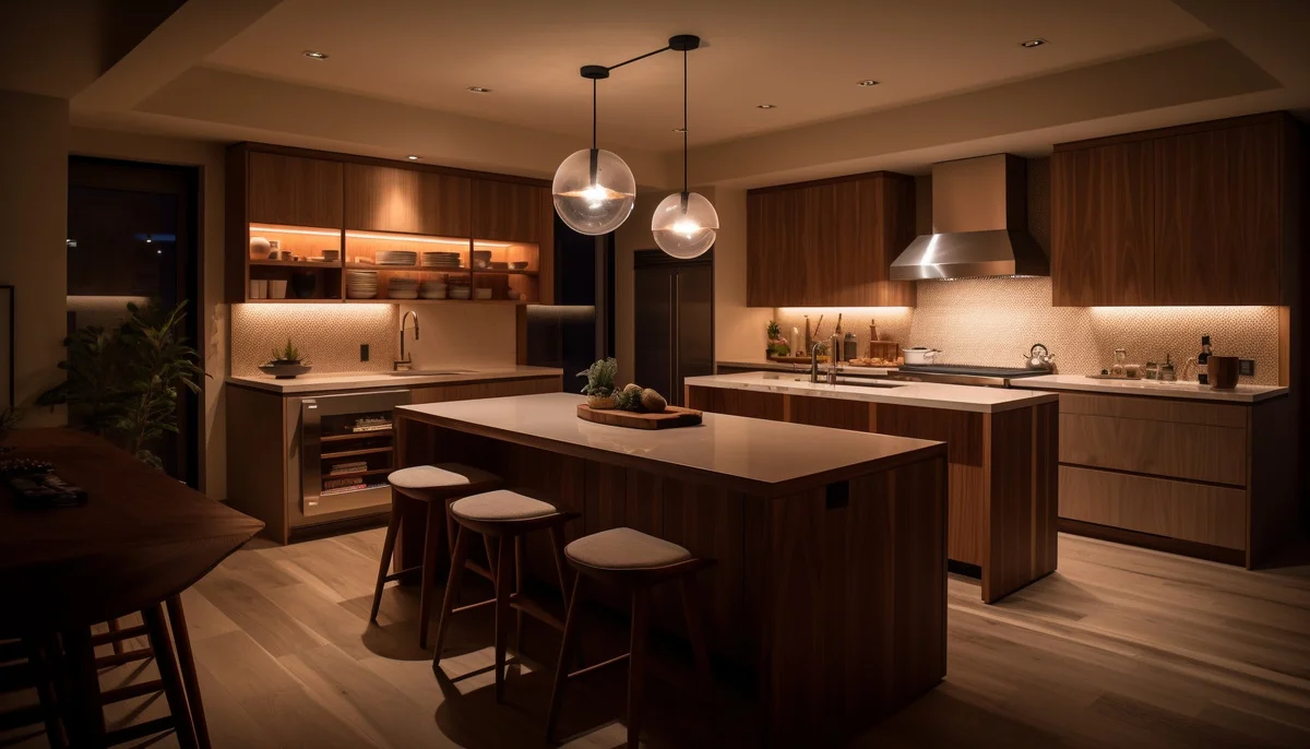 نور LED زیر کابینت یا لوستر مینیمال مدرن