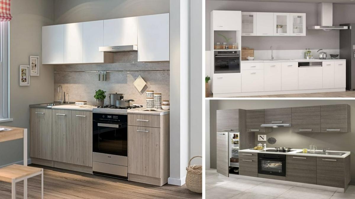 سه مدل کابینت پیش ساخته مدرن سفید و قهوه‌ای