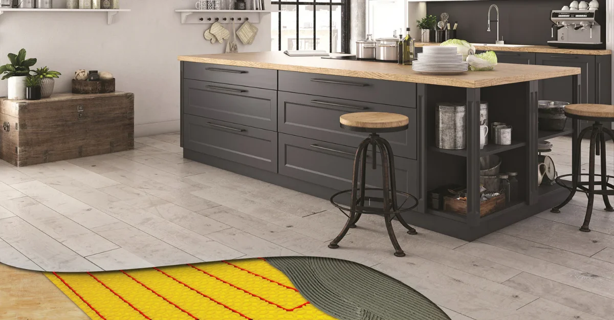 جزیره کابینت ممبران طوسی نئوکلاسیک با درب شیشه‌ای