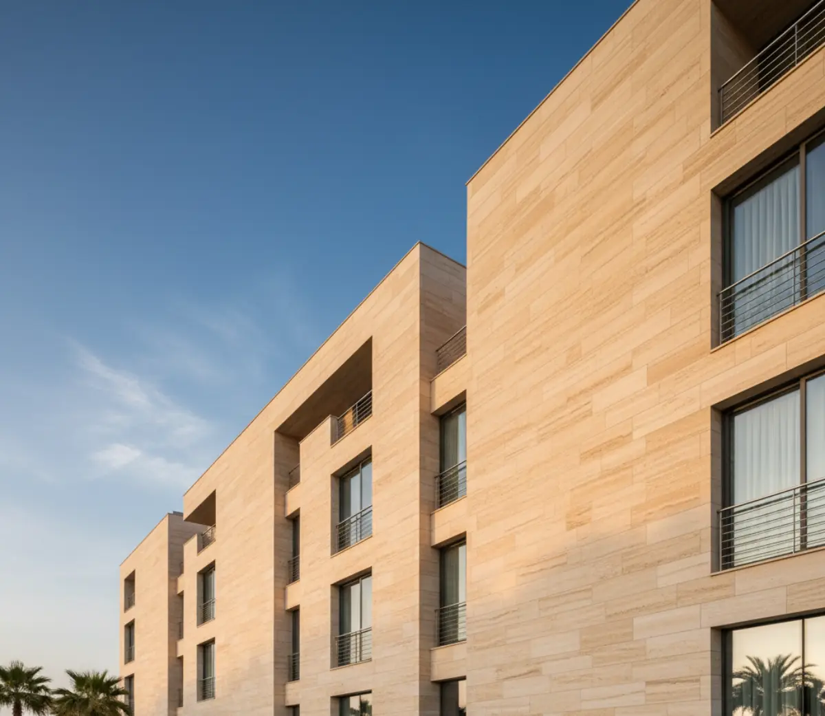 سنگ تراورتن بژ برای نمای ساختمان