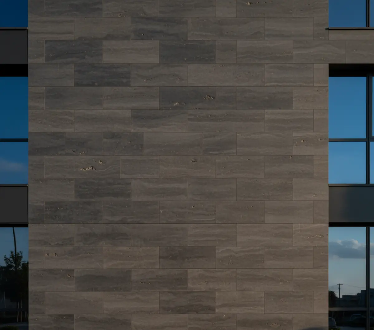 سنگ نمای تراورتن تیره طوسی برای ساختمان