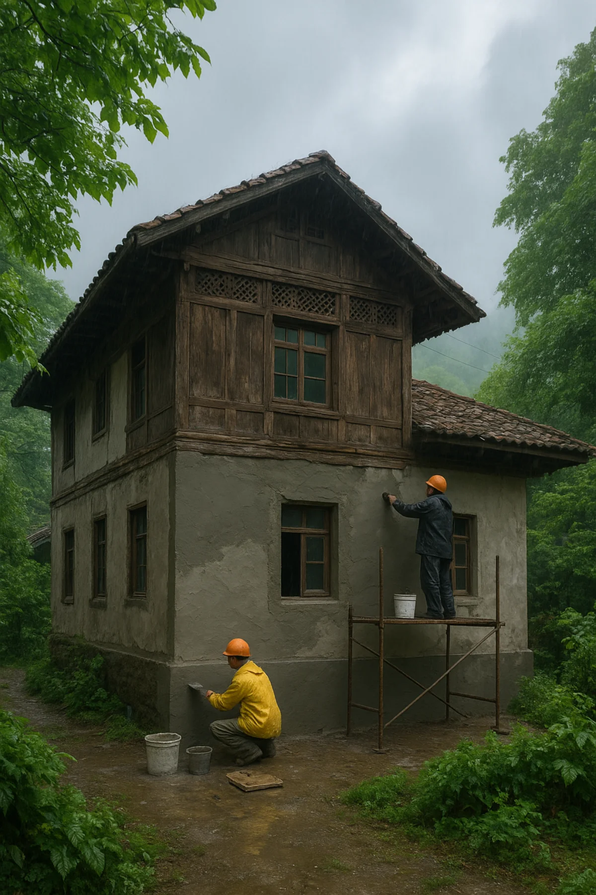 بازسازی خانه روستایی در رشت
