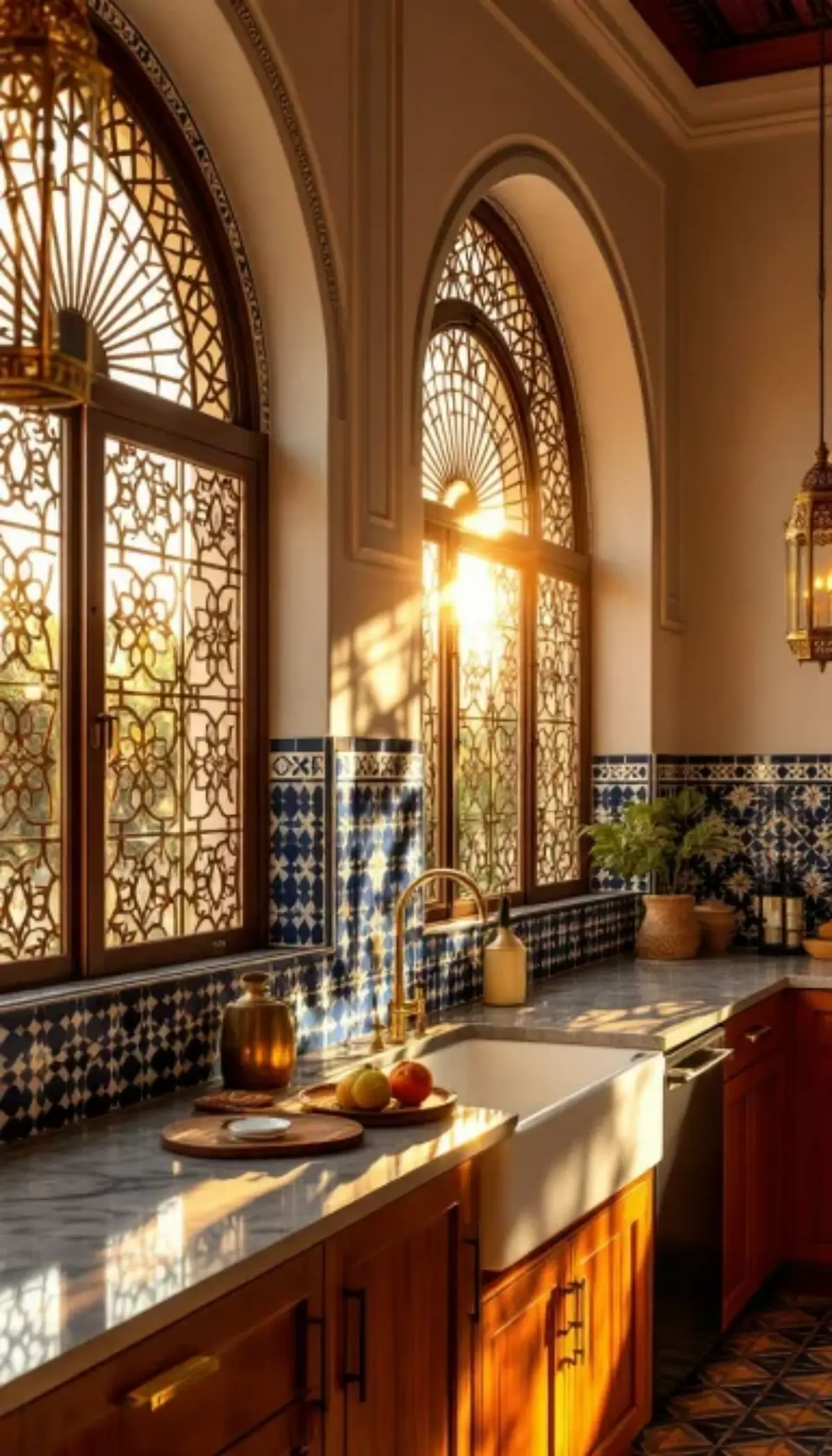 آشپزخانه بازسازی شده در اصفهان با طراحی سنتی و کابینت نئوکلاسیک چوبی