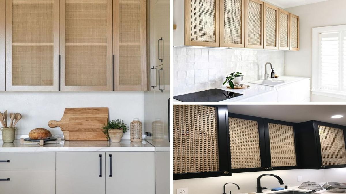 تصویر شاخص سه مدل کابینت ام دی اف حصیری مدرن به رنگ قهوه‌ای و مشکی