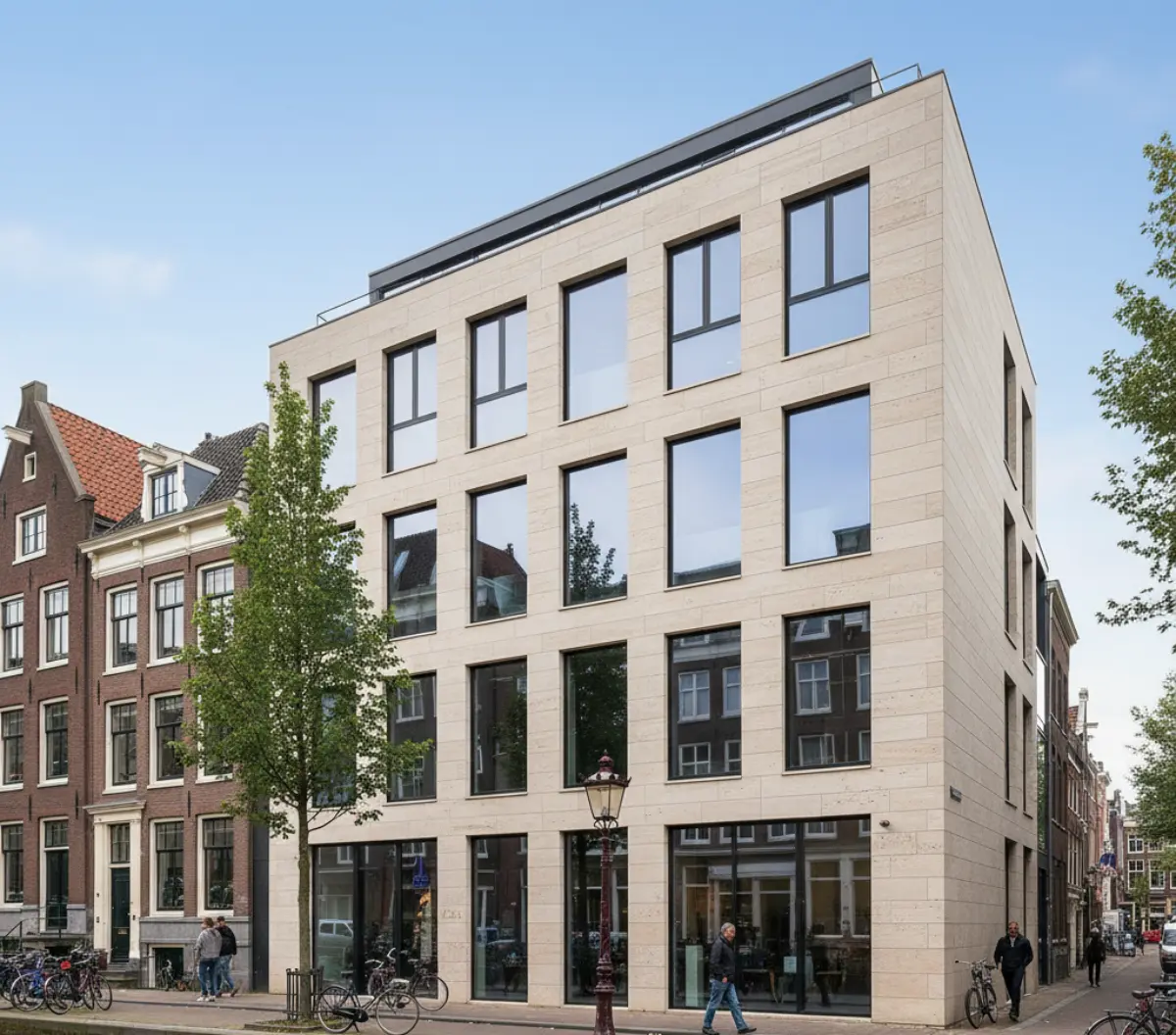 سنگ سفید و کرم تراورتن برای نمای ساختمانی در هلند