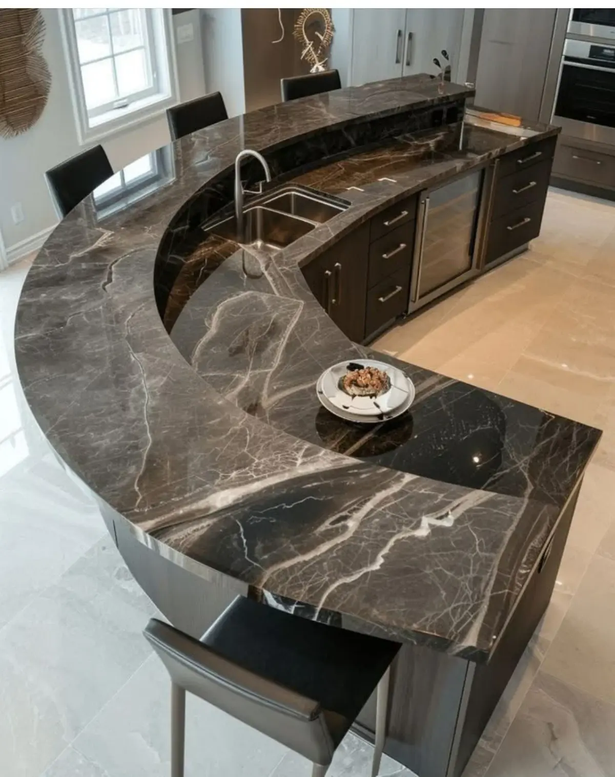 صفحه کابینت گارنت مشکی سفید طرح سنگ