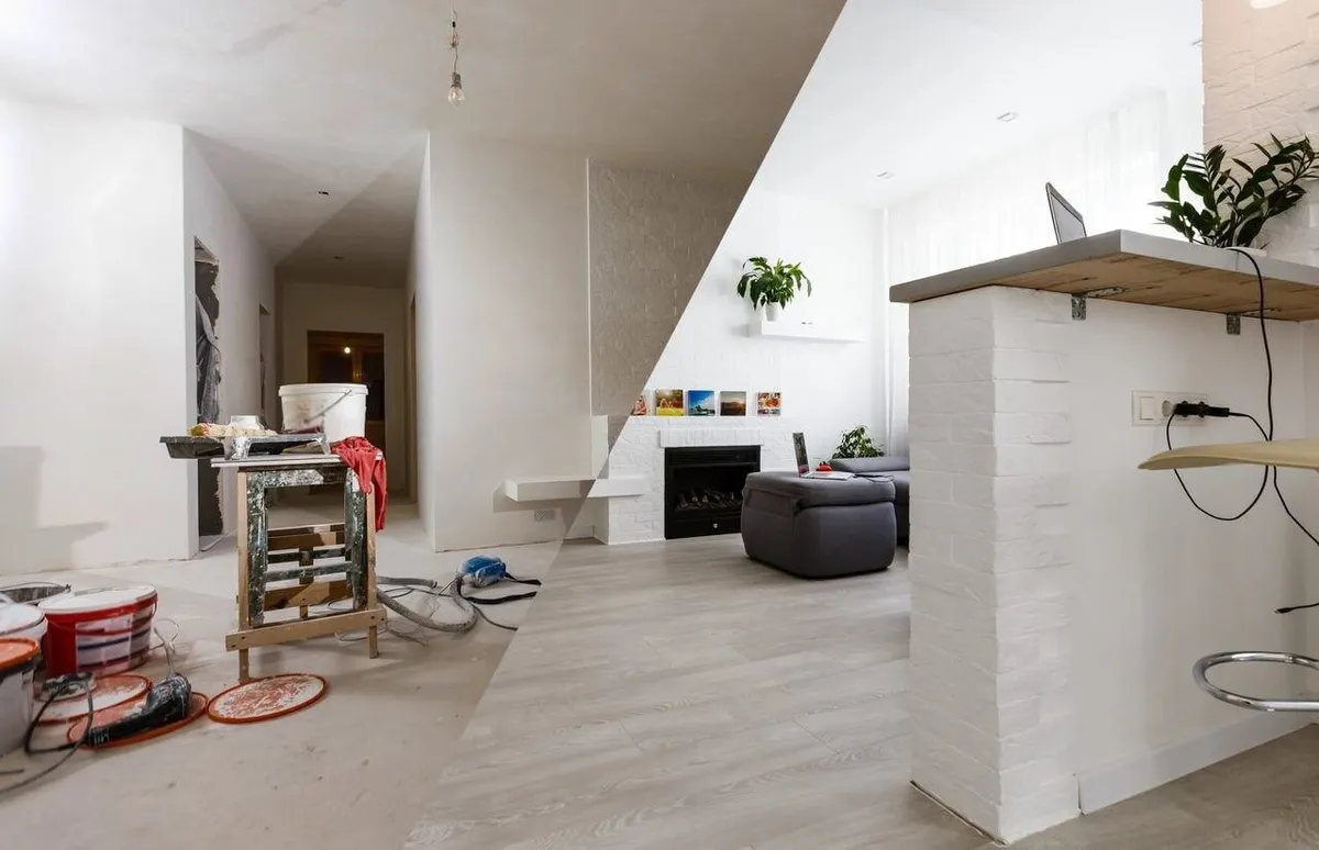 خانه بازسازی شده با رنگ‌های روشن و متریال درجه یک