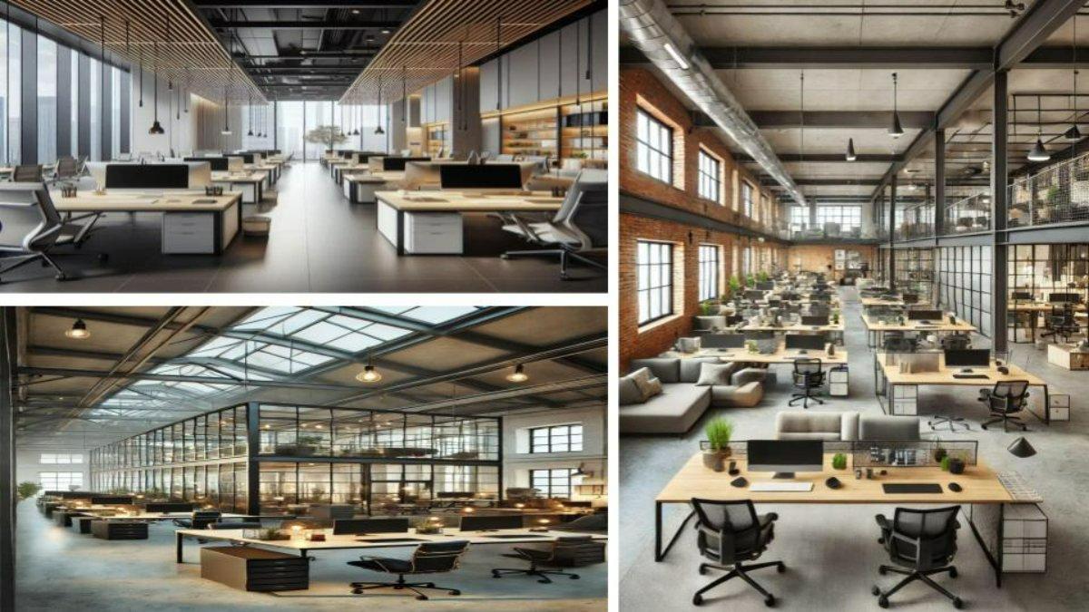 تصویر شاخص چند نمونه دکوراسیون اداری صنعتی در فضاهای مختلف