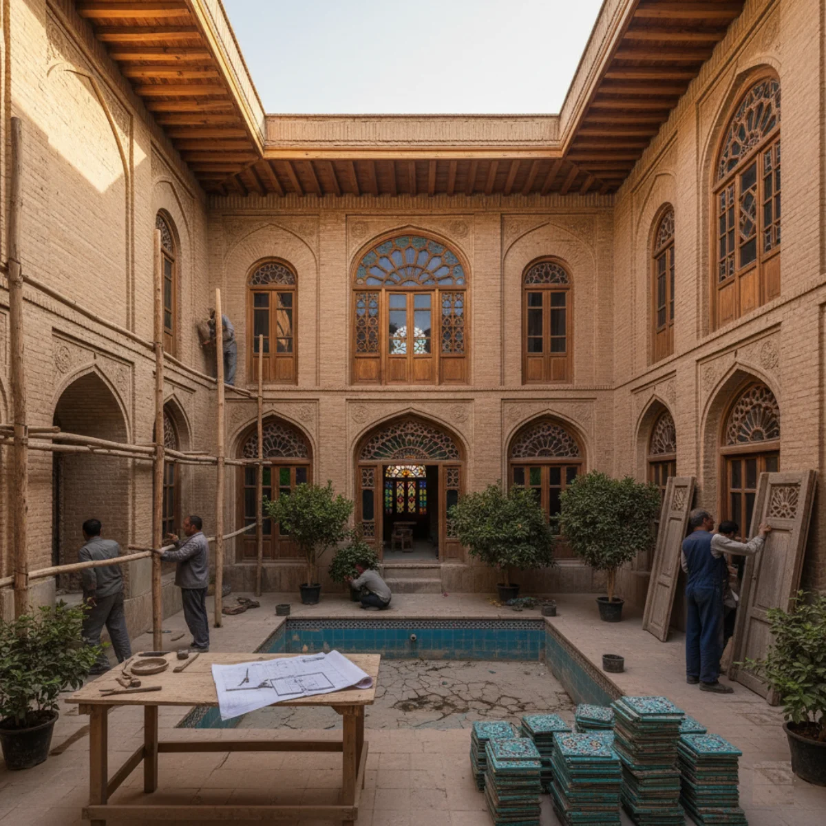 بازسازی خانه قدیمی و تاریخی در شیراز