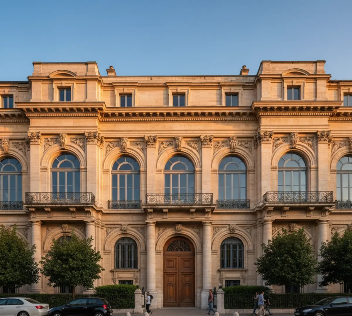 نمای رومی با سنگ تراورتن و آجر نسوز