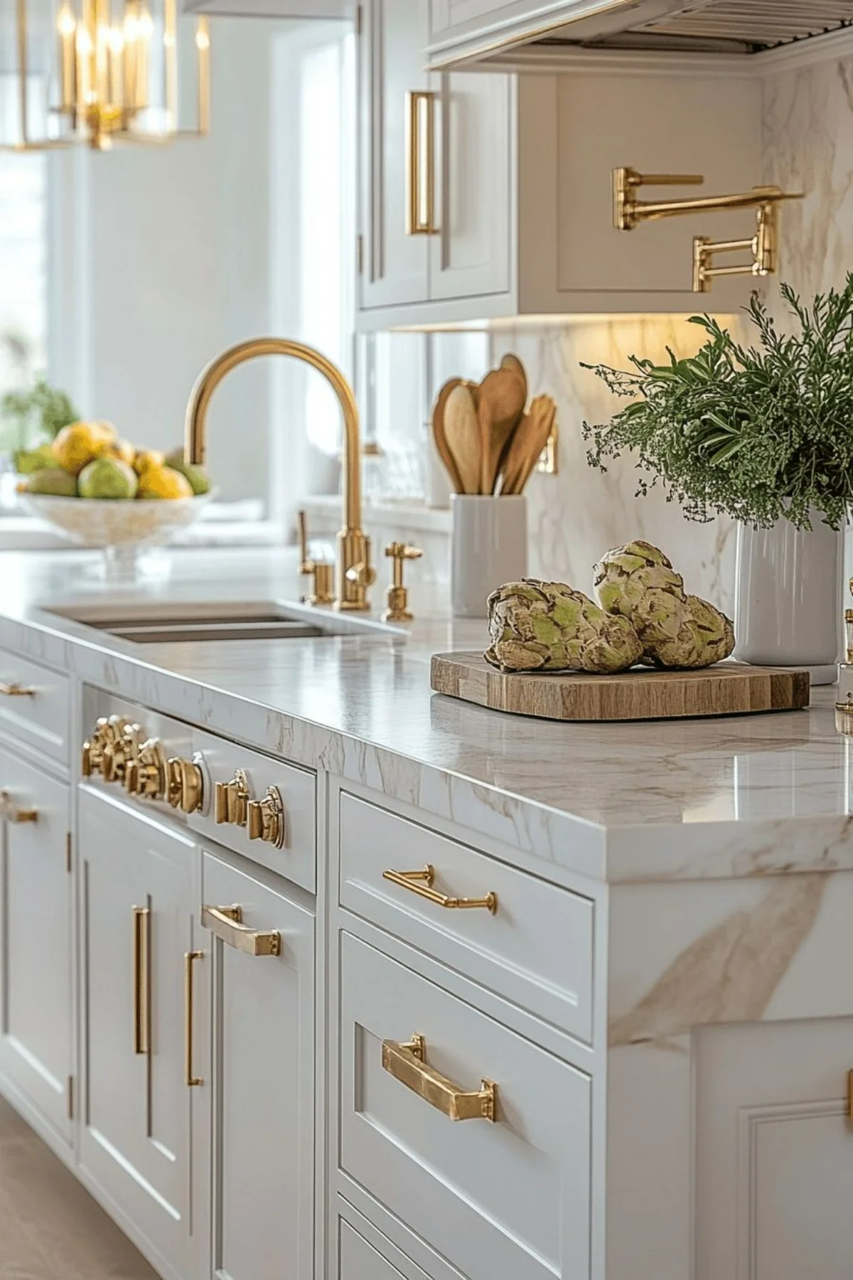 صفحه کابینت طرح سنگ سفید طلایی