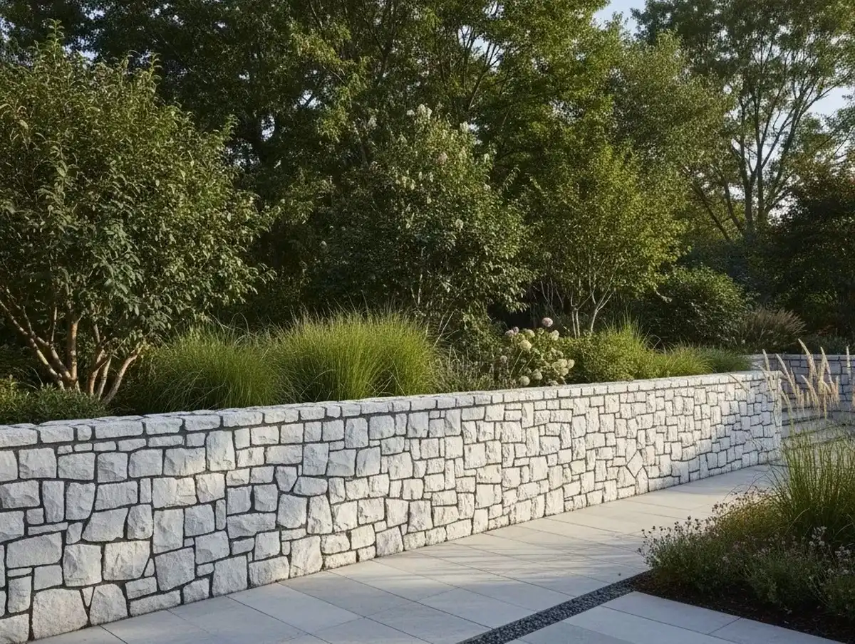 سنگ مالون نمای دیوار کرم رنگ با سطح نا صاف و ابعاد متغیر