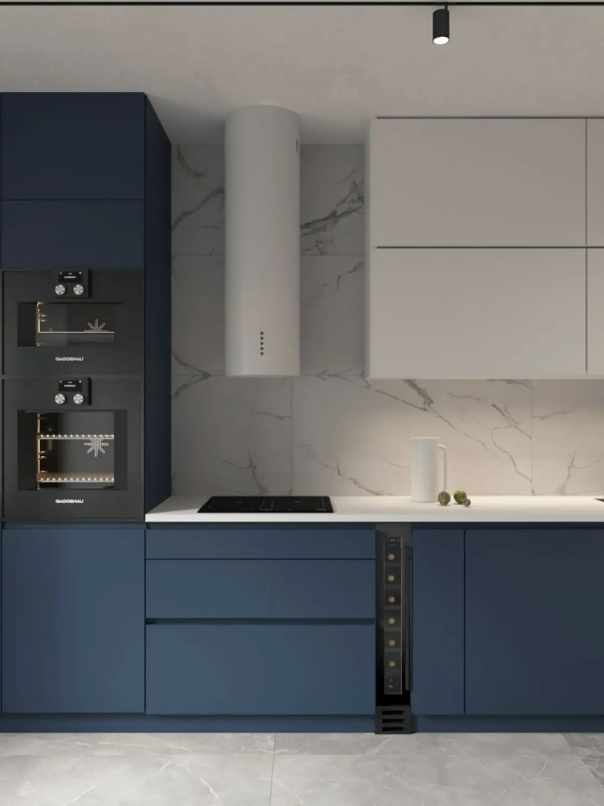  کابینت ام دی اف مدرن سفید آبی