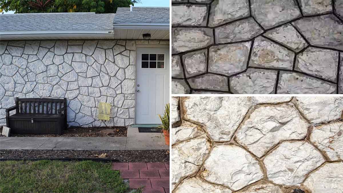 انواع سنگ مالون لاشه، تراش خورده و... با ابعاد نامنظم و سطح ناصاف در نمای ساختمان در رنگ‌های کرم و طوسی رنگ