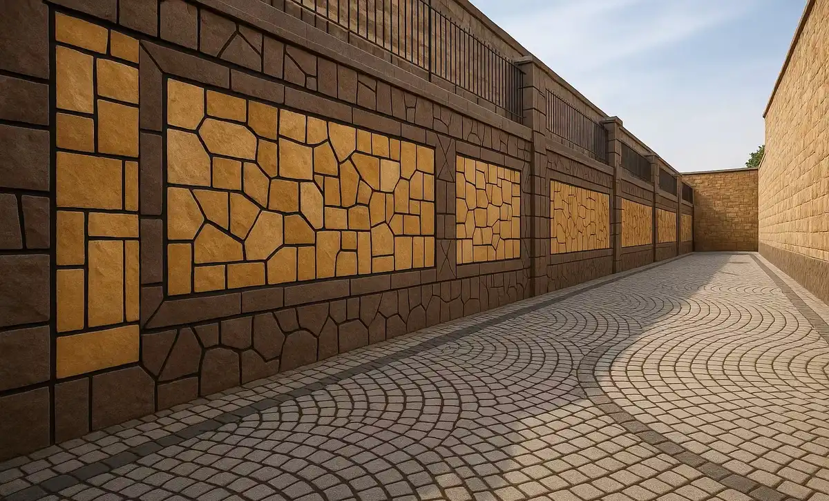 سنگ مالون در رنگهای طوسی، قهوهای و کرم رنگ در انواع برش خورده و ورقهای با ابعاد متفاوت به کار رفته در نما و کف ساختمان