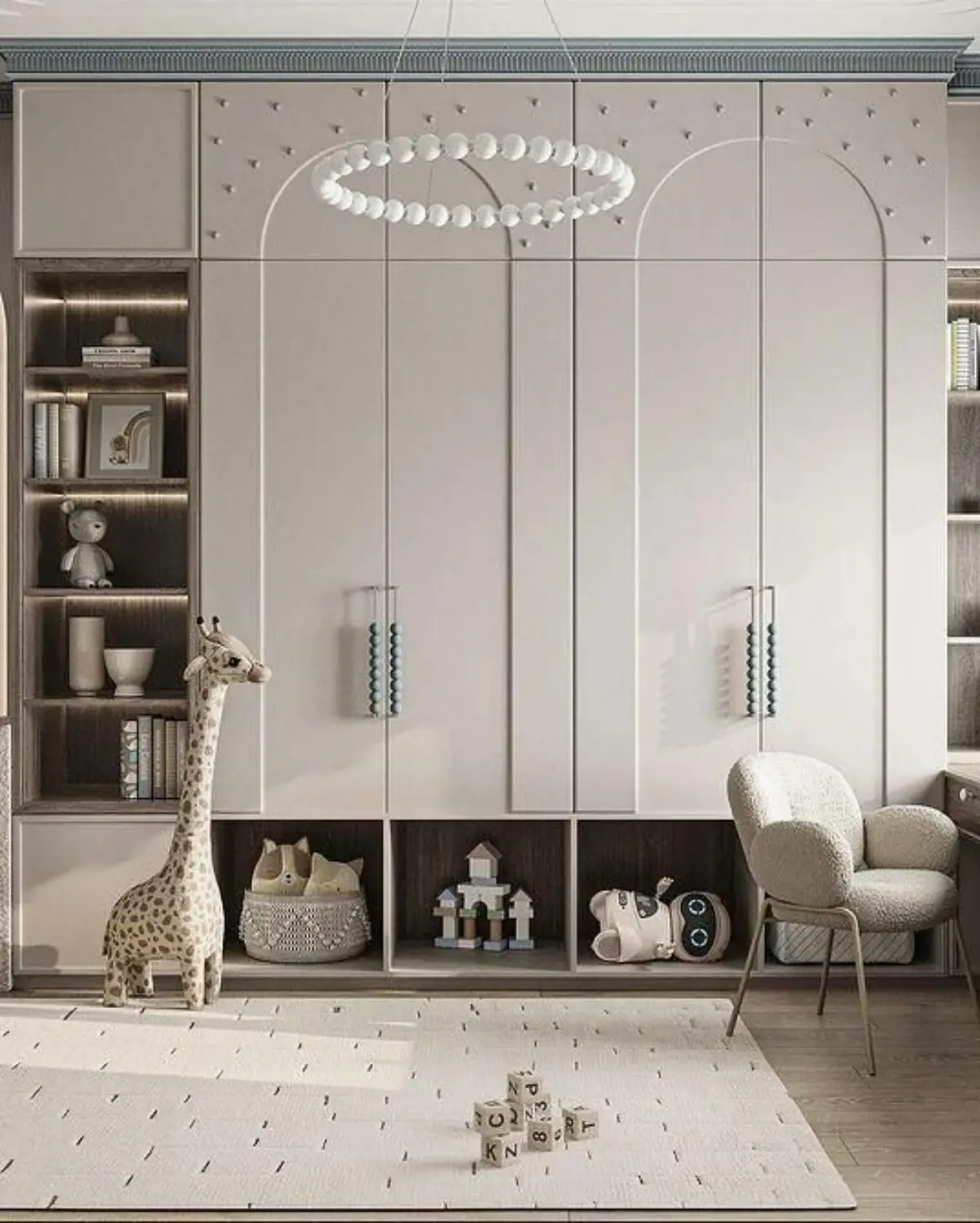 کمد دیواری نئوکلاسیک سفید