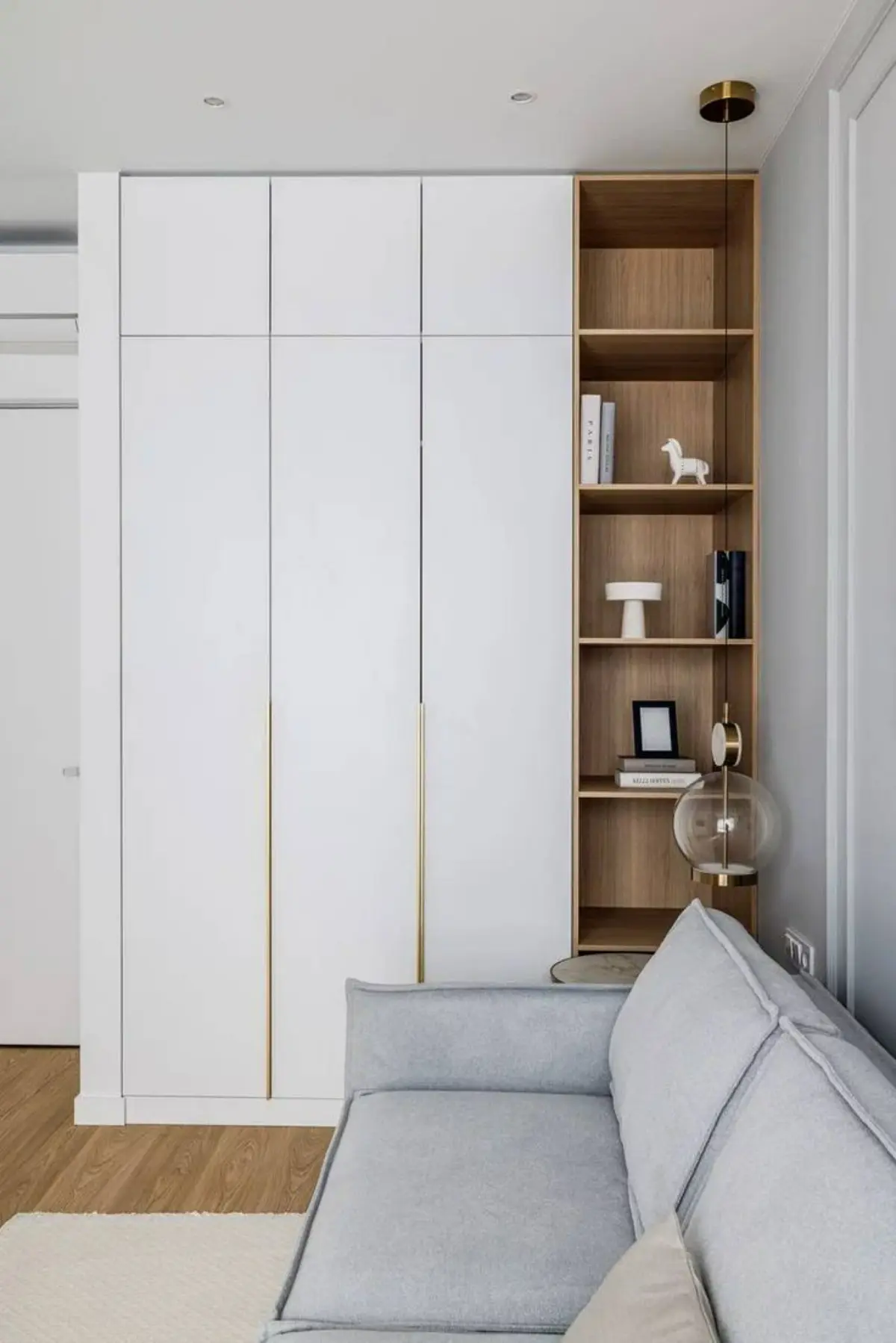 کمد دیواری ام دی اف سفید با شلف