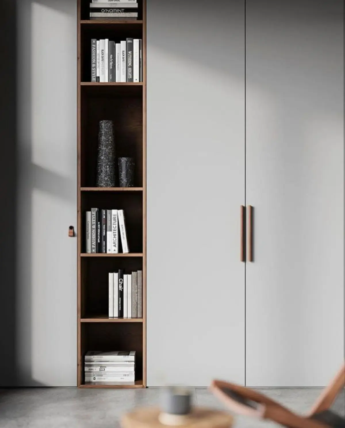 کمد دیواری و کتابخانه مدرن چوبی