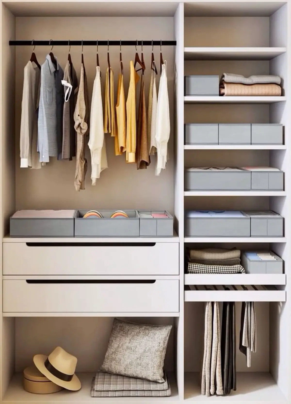 کمد دیواری با کشو و باکس