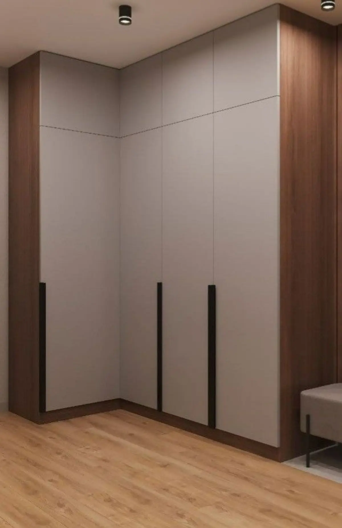 کمد دیواری کنج سفید چوبی