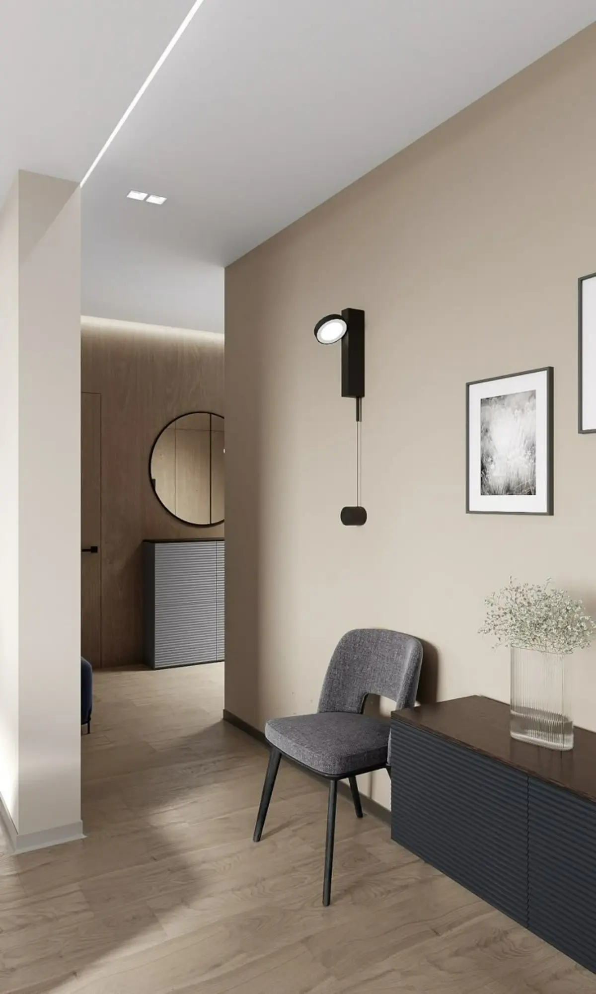 دیوار پذیرایی کرم
